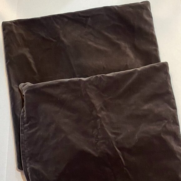 Set of 2 Dark Gunmetal Gray Velvety Velour Pillow Covers with Zipper Edge 20x20 - Picture 1 of 5